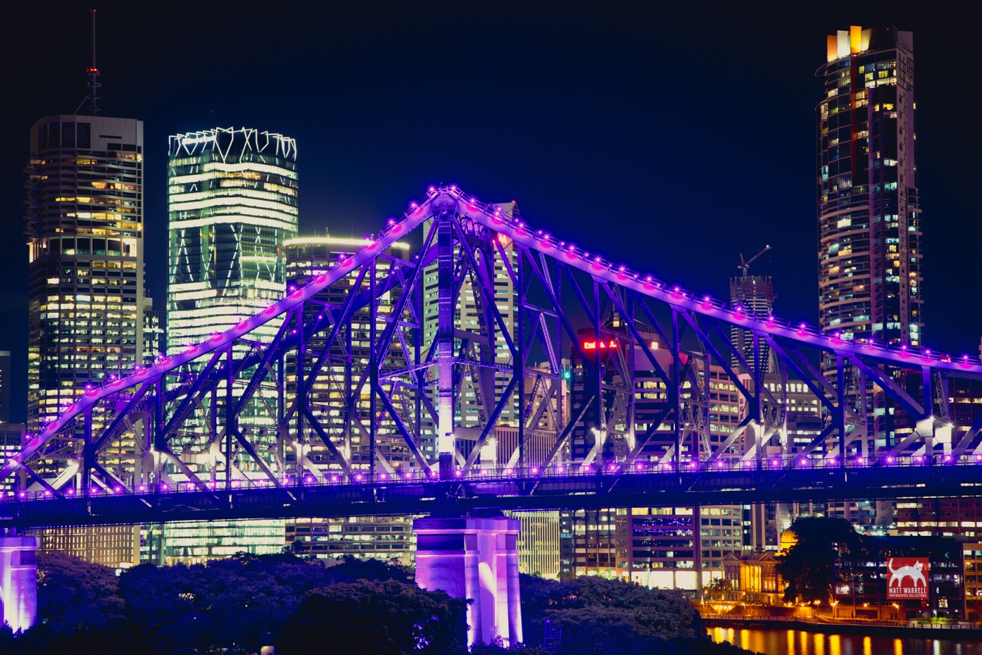 Story Bridge lights turn on purple